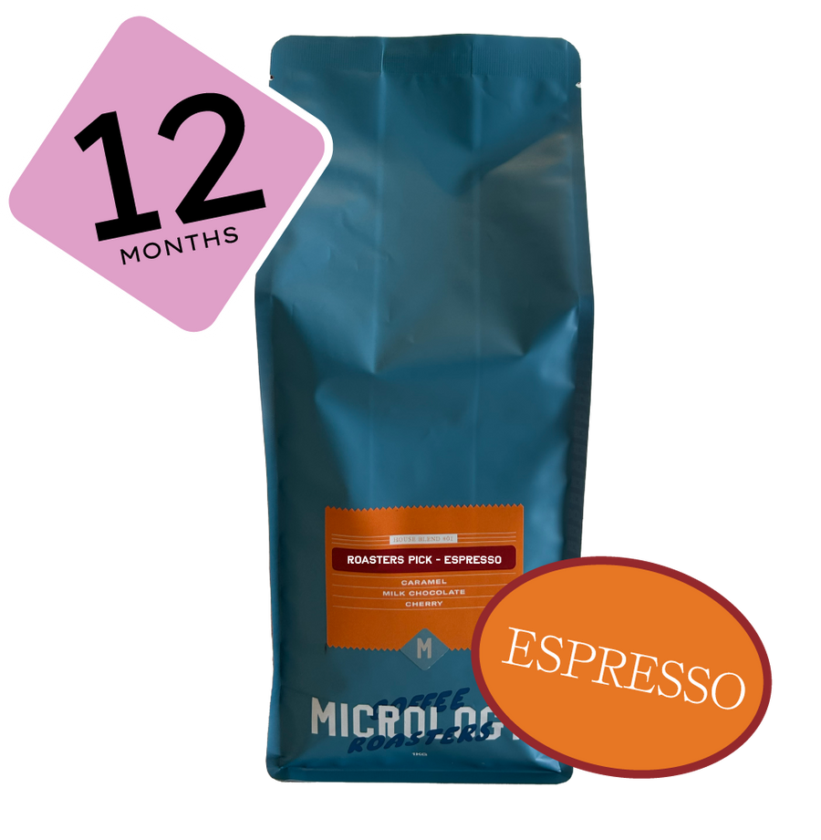 12 Month Prepaid Gift Subscription Roasters Pick Espresso