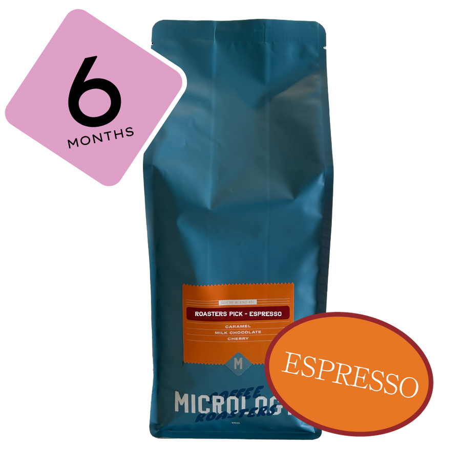 6 Month Prepaid Gift Subscription Roasters Pick Espresso - Monthly