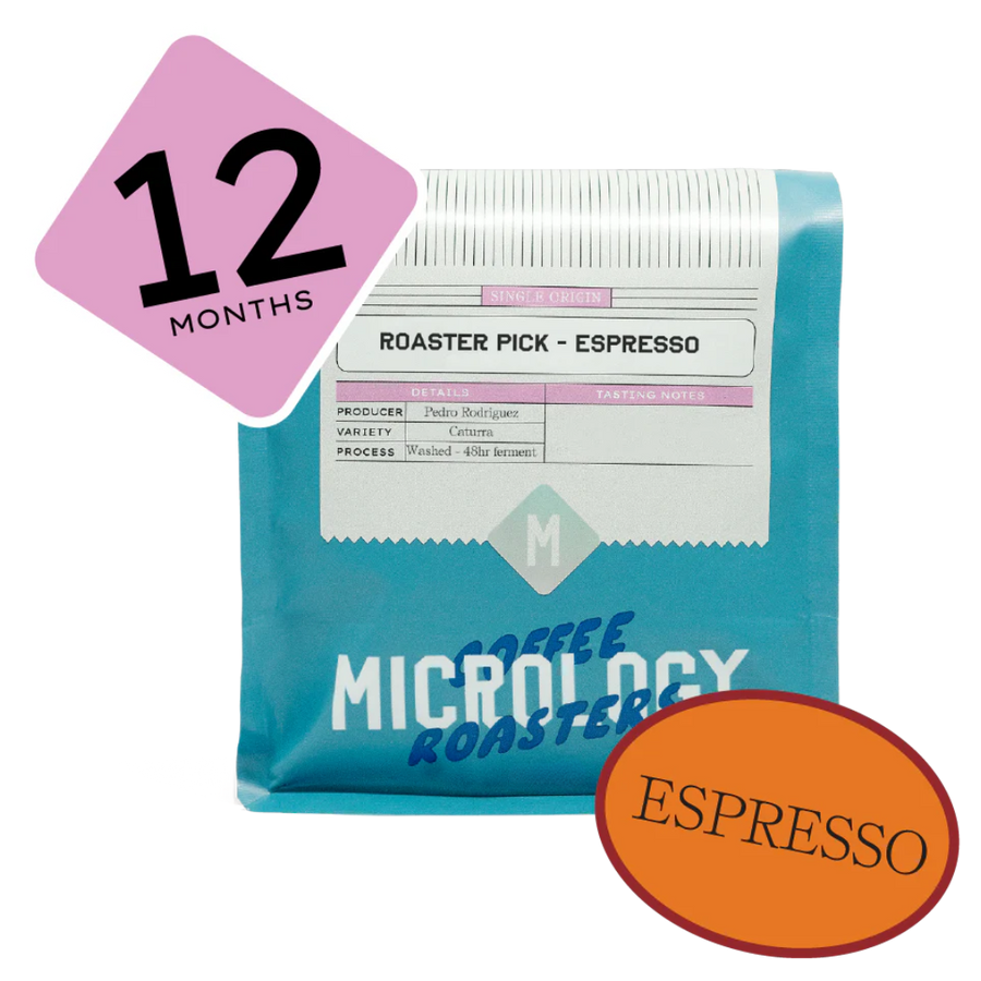 12 Month Prepaid Gift Subscription Roasters Pick Espresso