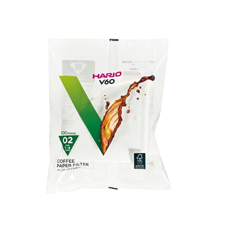 Hario v60 Coffee Paper Filter 02 White - 100 sheet